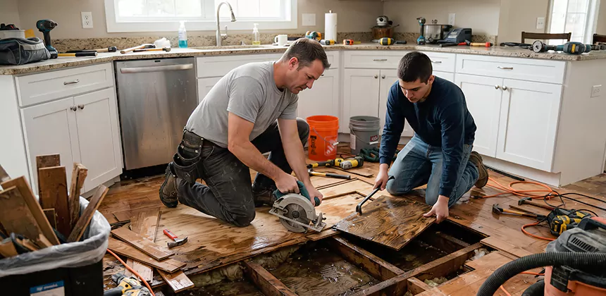 Kitchen Floor Water Damage Repair in Seattle
